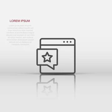 Browser window with star icon in flat style. Wish list vector illustration .. Stock Illustration