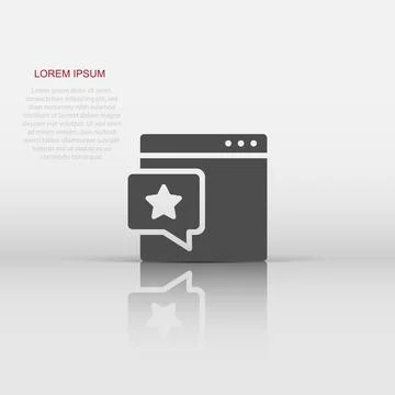 Browser window with star icon in flat style. Wish list vector illustration .. Stock Illustration