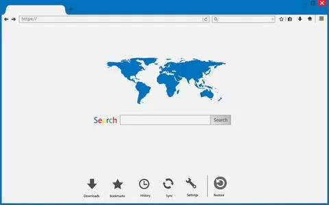 Browser window on transparent background. Browser search. for your design Stock Illustration