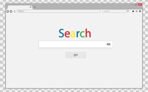 Browser window on transparent background. Browser search. for your design Stock Illustration