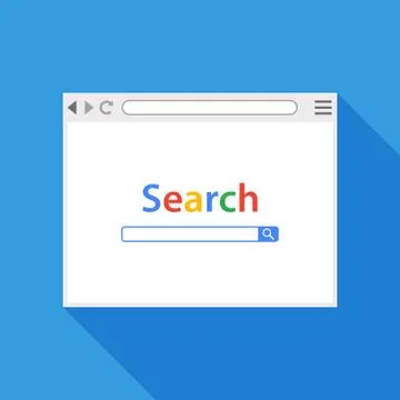 Browser window vector illustration. Browser or web browser in flat style with Stock Illustration