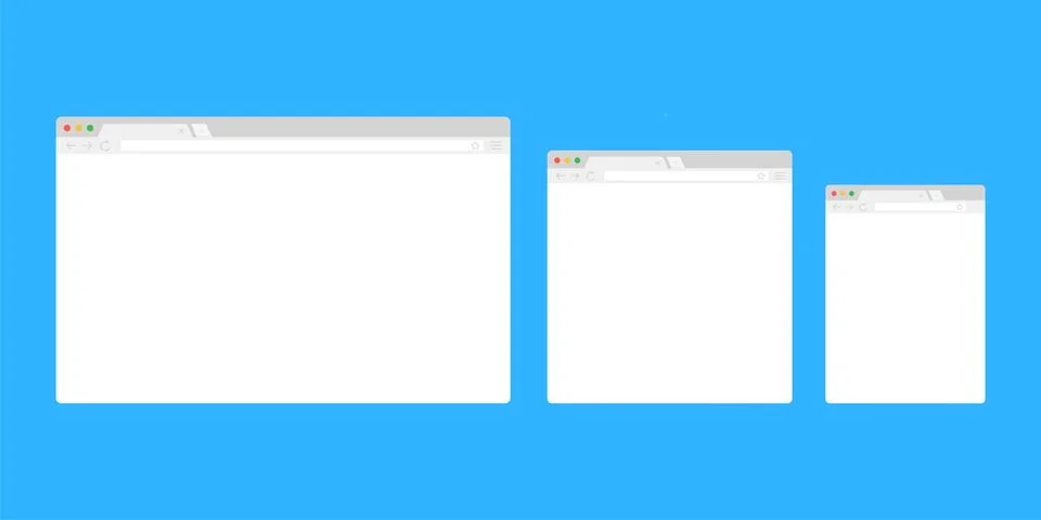 Browser window vector illustration. Browser or web browser in flat style. Win Stock Illustration