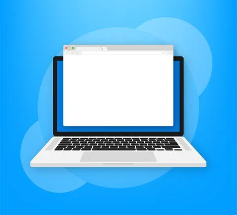 Browser window vector illustration. Browser or web browser in flat style. Win 库存插图