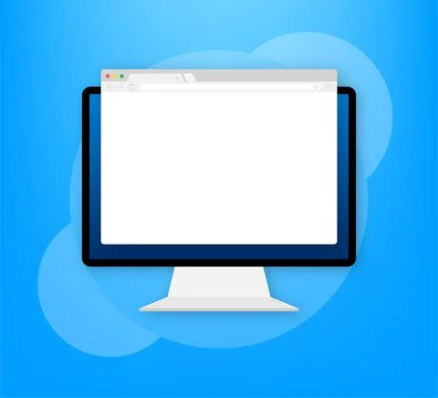 Browser window vector illustration. Browser or web browser in flat style. Win Stock Illustration