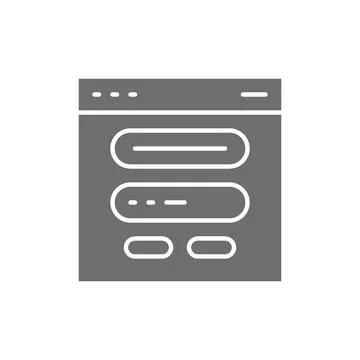 Browser window, website and site grey icon. Stock Illustration