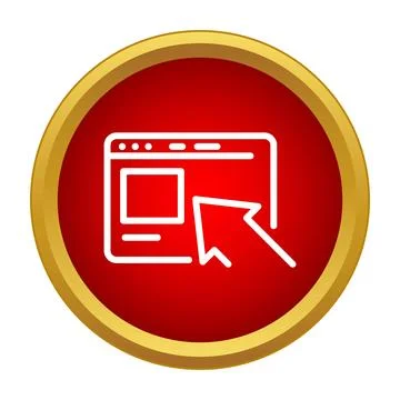 Browser window with website content and mouse cursor Stock Illustration