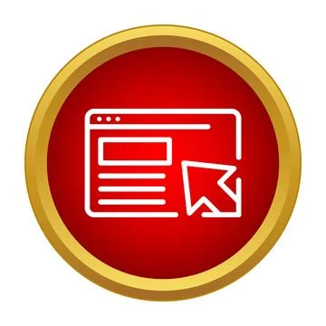 Browser window with website icon and mouse cursor clicking Stock Illustration