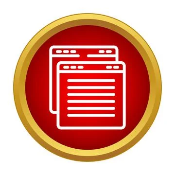 Browser windows icon showing multiple web pages Stock Illustration