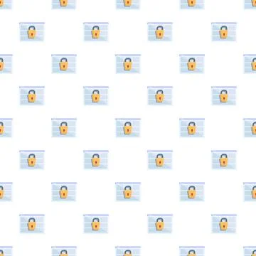 Browser windows with padlocks creating secure seamless pattern Stock Illustration