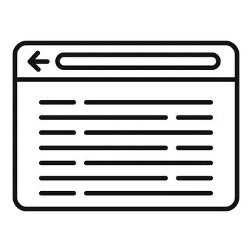 Browser wireframe icon outline . Computer internet Stock Illustration