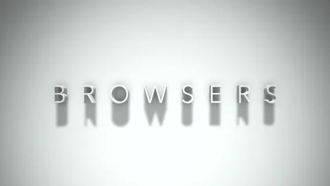 Browsers 3D title animation with shadows on a white background Stock Footage 297457303