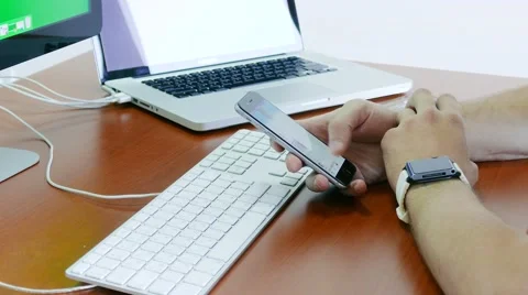 Browsing Apps on a Modern Smart Phone Stock Footage 58678391