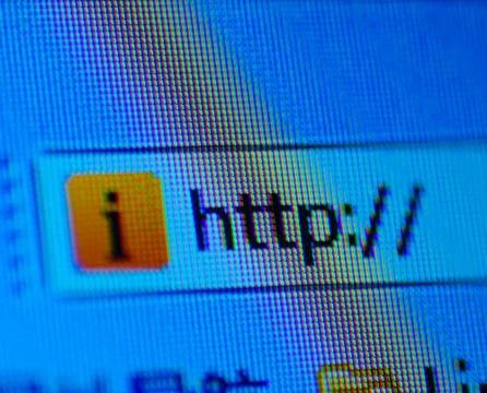 Browsing bar text http macro Stock Photos