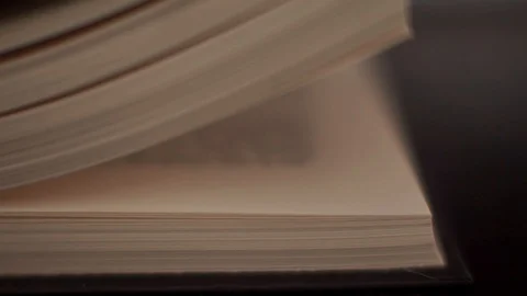 Browsing book pages close up shot shallow depth of field Stock Footage 115662393