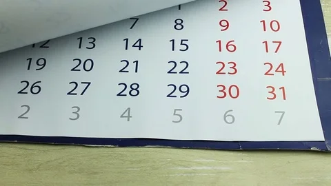 Browsing of the calendar Stock Footage 81808569