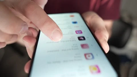 Browsing Dating Apps On a Smartphone Screen Closeup Stock Footage 270818838
