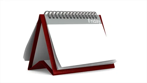 Browsing of the desktop calendar on white background. Isolated 3D render Stock Footage 87069178