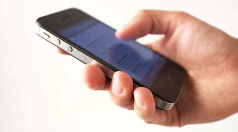 Browsing emails on smartphone Stock Footage 26381489