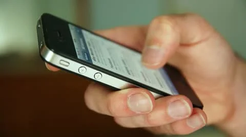 Browsing Emails On Smartphone iPhone Stock Footage 10852486