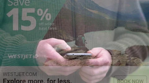 Browsing Facebook on Smartphone Screen Capture Overlay Stock Footage 108060320