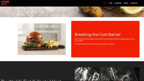 Browsing on FUTURE MEAT TECHNOLOGIES  cultivated meat   Company  internet site Stock Footage 169579768
