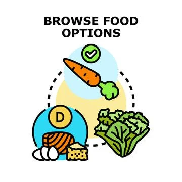 Browsing healthy food options for balanced diet 库存插图