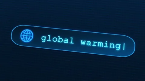 Browsing information about global warming, search imitation on device screen Stock Footage 250616524