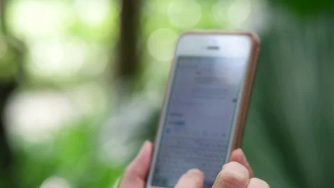 Browsing information by phone. Stock Footage 79224311