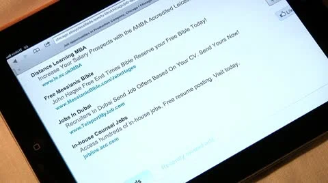 Browsing internet on ipad Stock Footage 10747233