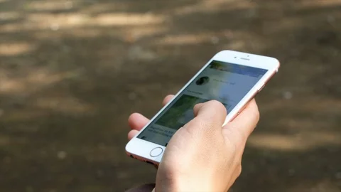Browsing Internet Iphone Stock Footage 92286214