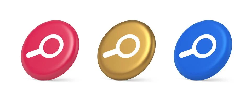 Browsing internet searching button magnifying glass analyzing information 3.. Stock Illustration