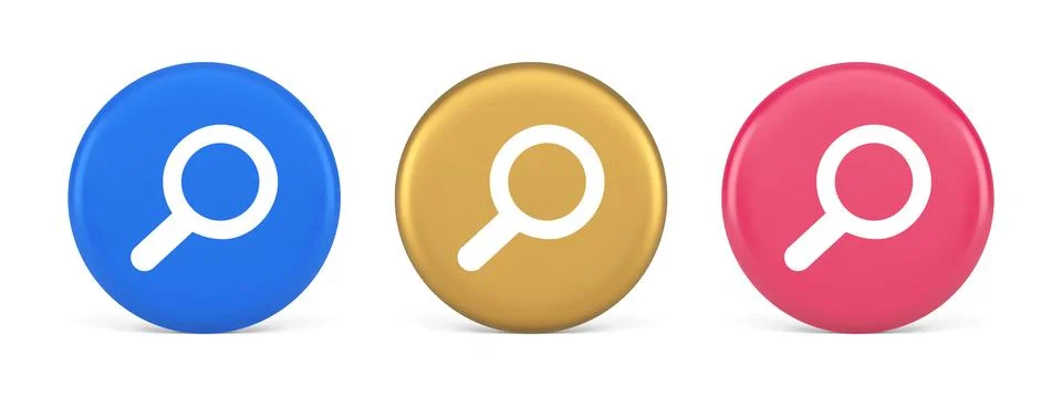 Browsing internet searching button magnifying glass analyzing information 3.. Illustrazione stock
