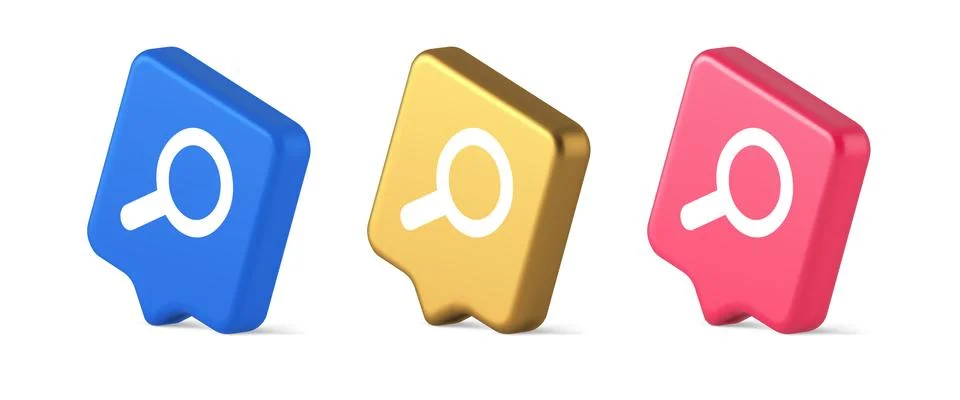 Browsing internet searching button magnifying glass analyzing information 3.. Illustrazione stock