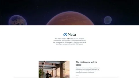 Browsing on META ex FACEBOOK official website Stock Footage 169658556
