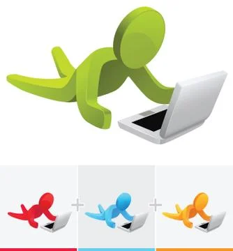 Browsing online Stock Illustration