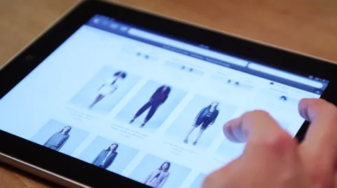 Browsing the online shop on ipad Stock Footage 44759043