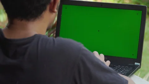 Browsing At The Porch Green Screen Chroma Stock Footage 128580982
