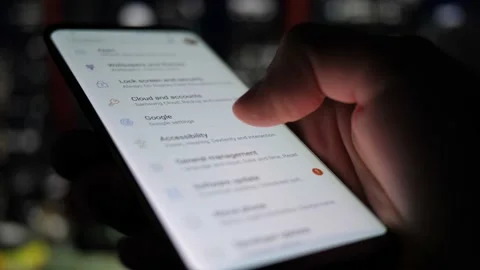 Browsing Smartphone Settings Options Menu Stock Footage 153547548
