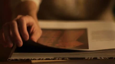 Browsing through art books Stock Footage 8847762