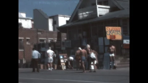 Browsing in Venice Beach 1971 스톡 동영상 294788006
