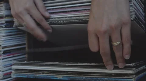 Browsing Vinyl Stock Footage 68565250