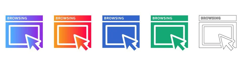 Browsing Web Window Icons Stock-Illustration