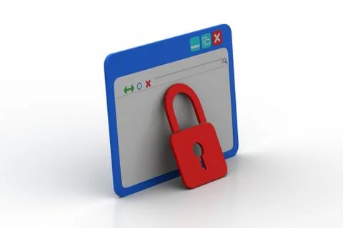 Browsing window with padlock Illustrazione stock