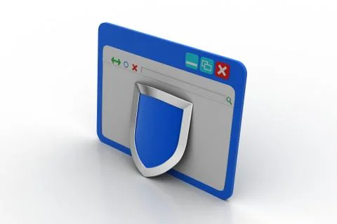 Browsing window with security Illustrazione stock