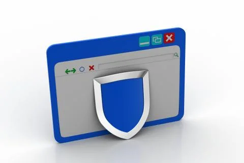 Browsing window with security Illustrazione stock