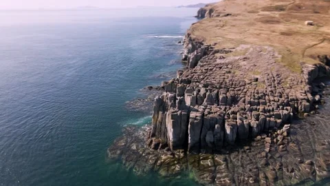 Bruce Cape Cliffs and Basalt Columns Stock Footage 316804758