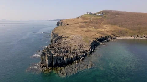 Bruce Cape Lighthouse and Basalt Columns 스톡 동영상 316804716