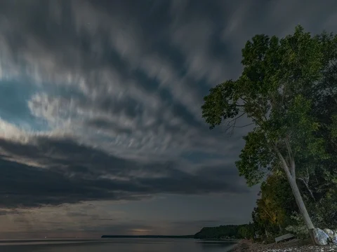 Bruce peninsula, Canada, Timelapse  - The Sky at Night Stock Footage 78324889