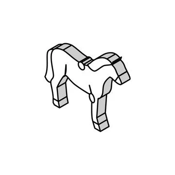 Brucellosis horse isometric icon vector illustration Stock Illustration
