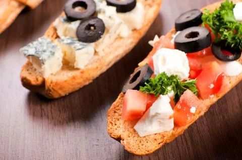 Bruchetta mini Stock Photos